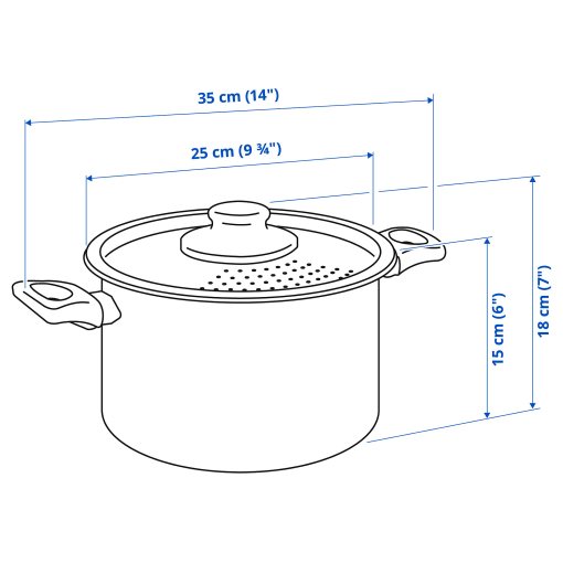 HEMLAGAD, pot with lid non-stick coating, 5 l, 205.809.08