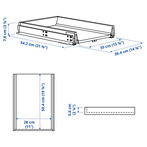 KNIVSHULT, συρτάρι χαμηλό, 40x60 cm, 206.006.66
