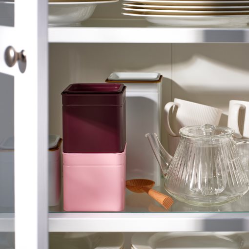 BLOMNING, tin with lid for coffee/tea/2 pack, 10x10x10 cm, 206.090.25