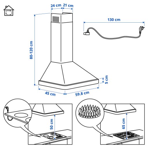 NILSBYN, απορροφητήρας τοίχου/IKEA 300, 60 cm, 206.127.11