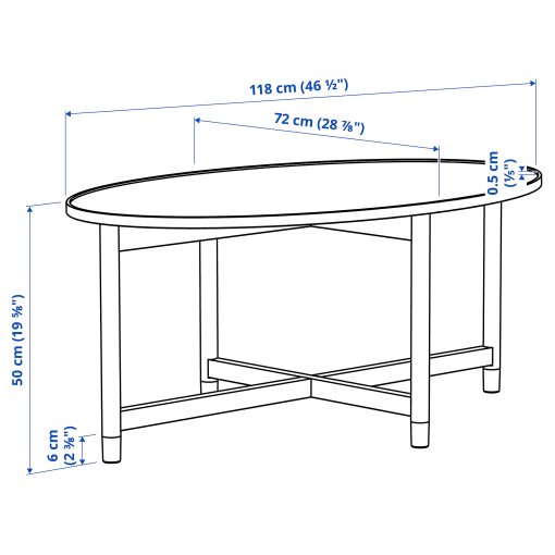 VALNÄS, coffee table, 118x50 cm, 206.280.38