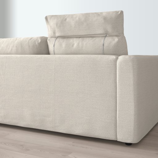 VIMLE, τριθέσιος καναπές με σεζλόνγκ με κεφαλάρι, 293.991.03