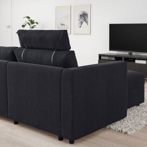 VIMLE, 4-seat sofa with chaise longue with wide armrests, 293.991.36
