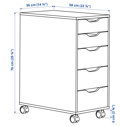 ALEX, drawer unit on castors, 36x76 cm, 294.221.94