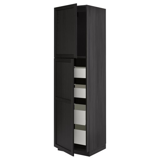 METOD/MAXIMERA, high cabinet with 2 doors/4 drawers, 60x60x220 cm, 294.666.87