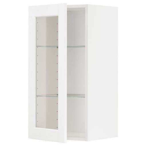 METOD, wall cabinet with shelves/glass door, 40x80 cm, 294.734.71