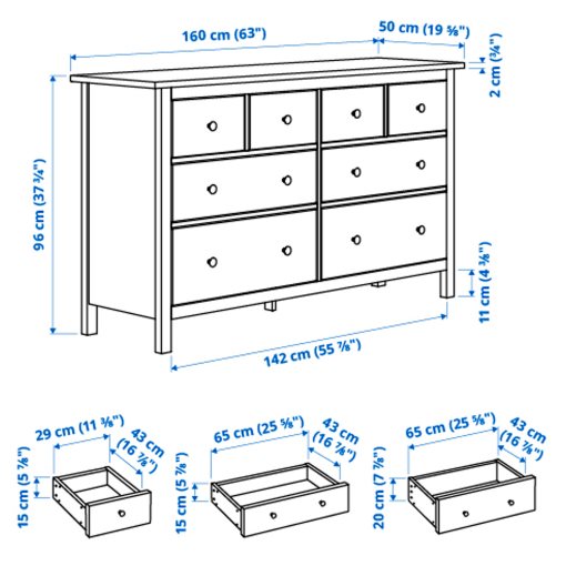 HEMNES, bedroom furniture/set of 3, 80x200 cm, 294.834.27