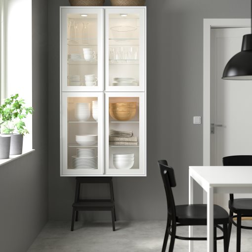 METOD, wall cabinet with shelves/glass door, 40x100 cm, 294.905.50