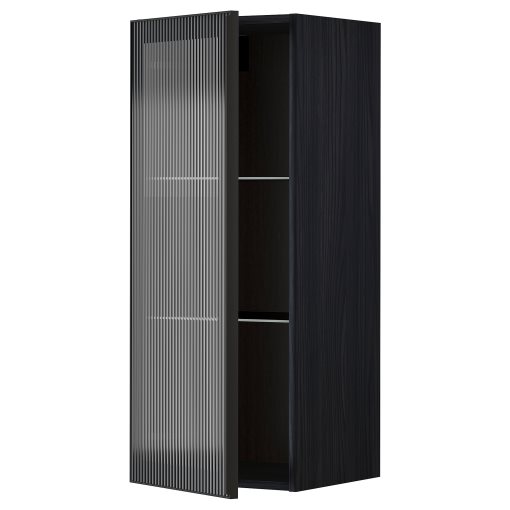METOD, wall cabinet with shelves/glass door, 40x100 cm, 294.907.29