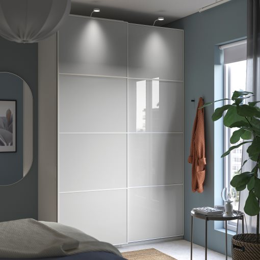 PAX/HOKKSUND, ντουλάπα με συρόμενες πόρτες, 150x66x236 cm, 295.026.71