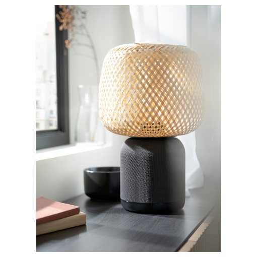 SYMFONISK, speaker lamp with Wi-Fi/bamboo shade, 295.304.19