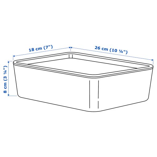 KUGGIS, box with lid, 18x26x8 cm, 296.001.67