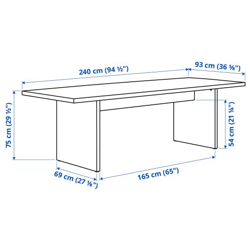 BERGSHYTTAN/LYC, table and 6 chairs, 240x93 cm, 296.084.13