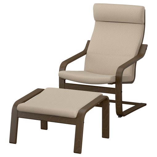 POÄNG, armchair and footstool, 296.177.33