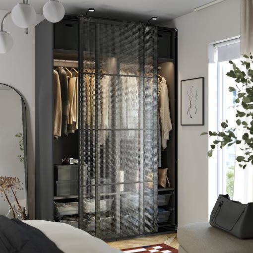 PAX/LUNDBRÄSMA, wardrobe with sliding doors, 150x66x236 cm, 296.178.89