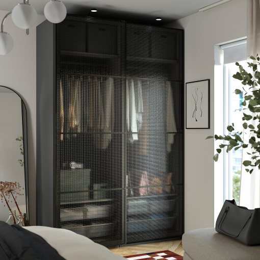 PAX/LUNDBRÄSMA, wardrobe with sliding doors, 150x66x236 cm, 296.178.89