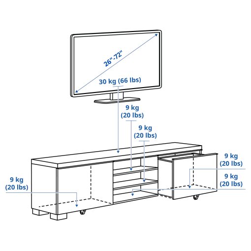 BESTA BURS, έπιπλο TV/γυαλιστερό, 180x41x49 cm, 302.691.29
