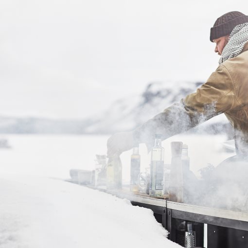 GRILLSKÄR, charcoal barbecue with cabinet outdoor, 86x61 cm, 304.714.47