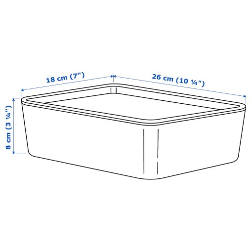 KUGGIS, κουτί με καπάκι/διαφανές, 18x26x8 cm, 305.140.36