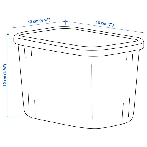 RYKTA, κουτί αποθήκευσης με καπάκι, 12x18x12 cm/1.5 l, 305.332.09