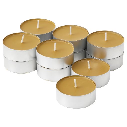 PRAKTRÖNN, scented candle in metal cup/Spring herbs/12 pack, 9 hr, 305.381.36