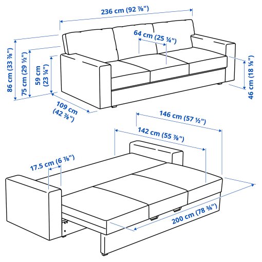 BARSLOV, 3-seat sofa-bed, 305.415.82