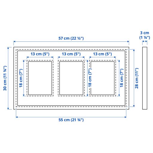 RODALM, frame for 3 pictures, 55x28 cm, 305.537.25