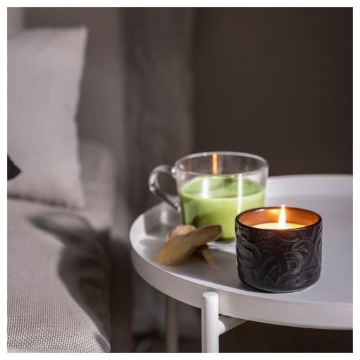 SOTRONN, scented candle in ceramic jar/matcha tea & ginger, 25 hr, 305.623.67