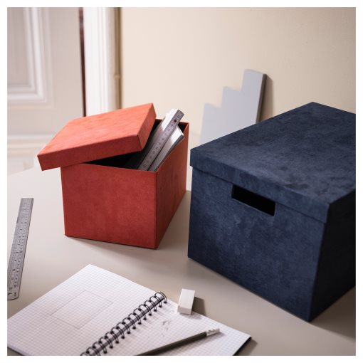 GJÄTTA, storage box with lid/velvet, 25x35x20 cm, 305.704.47