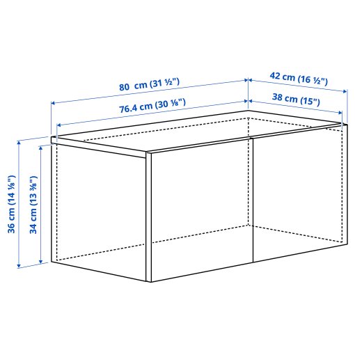 LASTARE, height extension unit with doors, 80x42x36 cm, 305.964.90