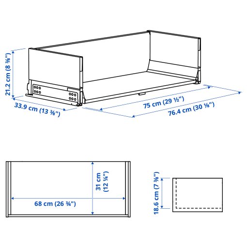 KNIVSHULT, drawer high, 80x37 cm, 306.006.61