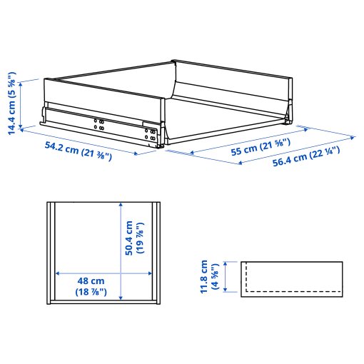 KNIVSHULT, συρτάρι μεσαίο, 60x60 cm, 306.006.75