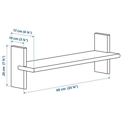 KLAVRESTRÖM, ράφι τοίχου, 60x20 cm, 306.016.89