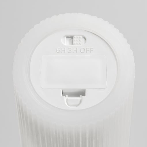 SILVERMÅS, pillar candle with built-in LED light source/battery-operated, set of 3, 306.115.94