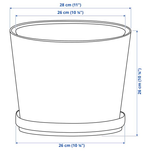 BRUNBÄR, plant pot with saucer outdoor, 24 cm, 306.120.51