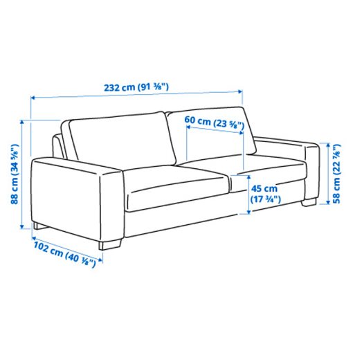 SÖRVALLEN, 3-seat sofa, 393.147.83
