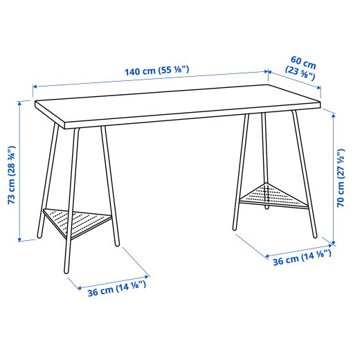 LAGKAPTEN/TILLSLAG, desk, 140x60 cm, 394.172.05