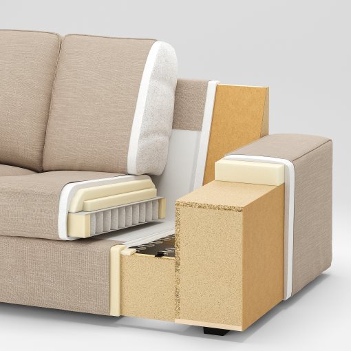 KIVIK, 3-seat sofa with chaise longue, 394.430.54
