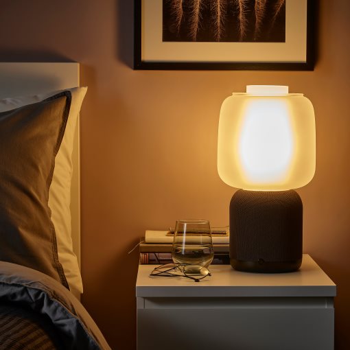SYMFONISK, speaker lamp with Wi-Fi, glass shade, 394.826.82
