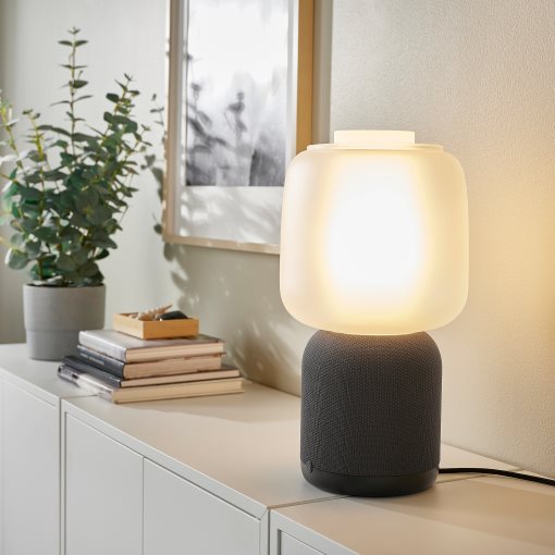 SYMFONISK, speaker lamp with Wi-Fi, glass shade, 394.826.82