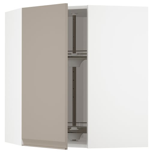 METOD, γωνιακό ντουλάπι τοίχου με καρουζέλ, 68x80 cm, 394.922.14