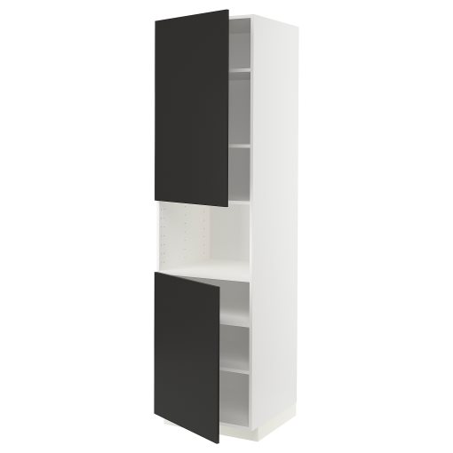 METOD, ψηλό ντουλάπι για φούρνο μικροκυμάτων με 2 πόρτες/ράφια, 60x60x220 cm, 394.979.85