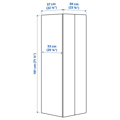 SMASTAD/PLATSA, wardrobe, 60x57x181 cm, 395.499.89