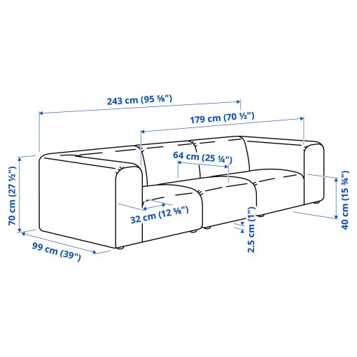 STOCKHOLM 2025, 3-seat sofa, 395.742.95