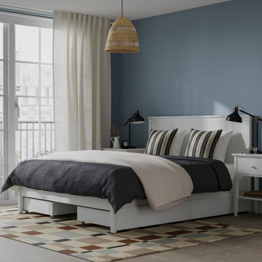 GULLABERG, σκελετός κρεβατιού με 4 κουτιά αποθήκευσης, 140x200 cm, 396.309.51