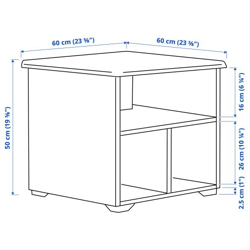 SKRUVBY, τραπέζι μέσης, 60x60 cm, 405.319.88
