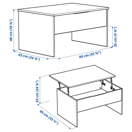 OSTAVALL, ρυθμιζόμενο τραπέζι μέσης, 90 cm, 405.341.52