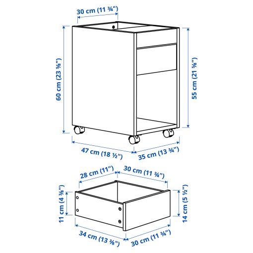 TONSTAD, drawer unit on castors, 35x60 cm, 405.382.11