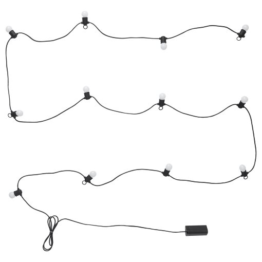 SOMMARLÅNKE, lighting chain with built-in LED light source/12 bulbs/outdoor/battery-operated, 405.440.14