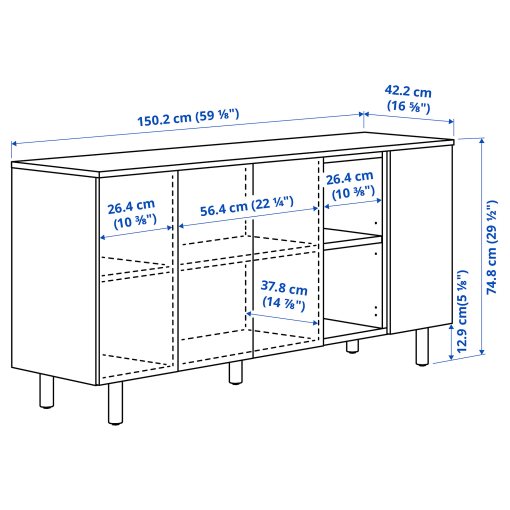 LEDAMOT, cabinet, 150x42x75 cm, 405.447.40